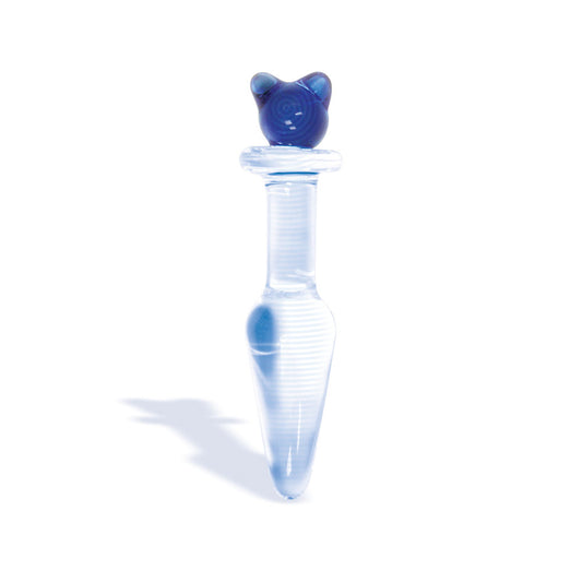 The 9's First Glass Kitty Love Butt Plug - Blue ICB2635-2 The 9's First Glass Kitty Love Butt Plug - Blue ICB2635-2