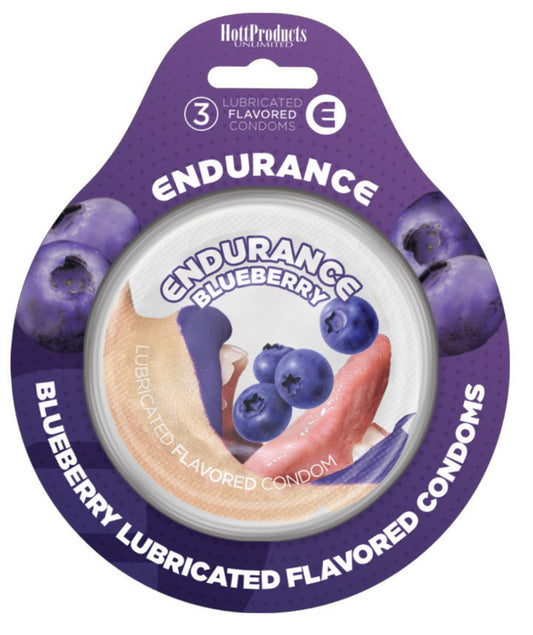 Endurance Condoms -Blueberry - 3 Pack HTP2097 Endurance Condoms -Blueberry - 3 Pack HTP2097