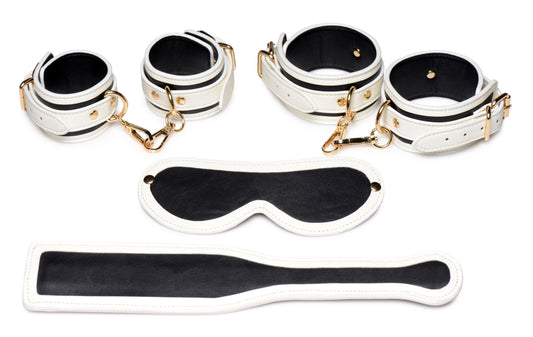 Kink in the Dark Glowing Cuffs, Blindfold and Paddle Bondage Set MS-AG623 Kink in the Dark Glowing Cuffs, Blindfold and Paddle Bondage Set MS-AG623
