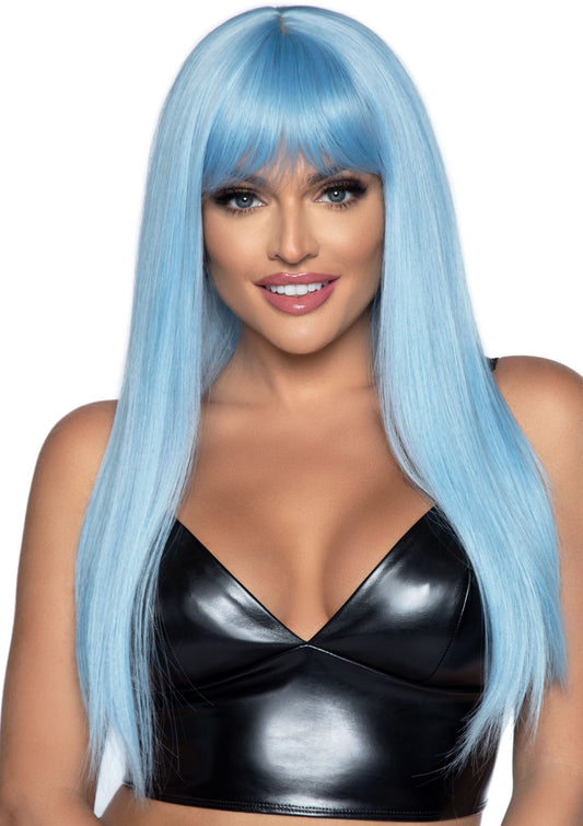 24 Inch Long Straight Bang Wig Blue LA-A2881BLU 24 Inch Long Straight Bang Wig Blue LA-A2881BLU