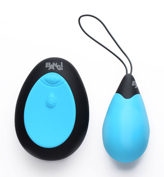 Bang - 10x Silicone Vibrating Egg - Blue BNG-AG462-BLU Bang - 10x Silicone Vibrating Egg - Blue BNG-AG462-BLU
