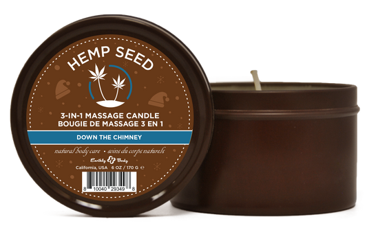 Hemp Seed 3-in-1 Massage Candle Down the Chimney  6oz/ 170 G EB-HSCH021B Hemp Seed 3-in-1 Massage Candle Down the Chimney  6oz/ 170 G EB-HSCH021B
