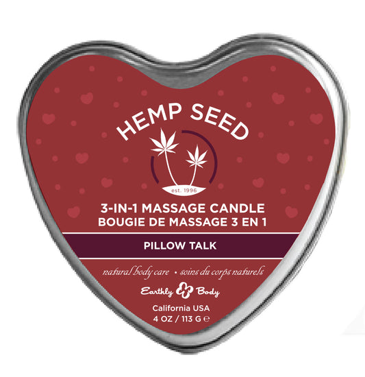 Hemp Seed 3-in-1 Massage Candle - Pillow Talk - 4 Oz EB-HSCV022A Hemp Seed 3-in-1 Massage Candle - Pillow Talk - 4 Oz EB-HSCV022A