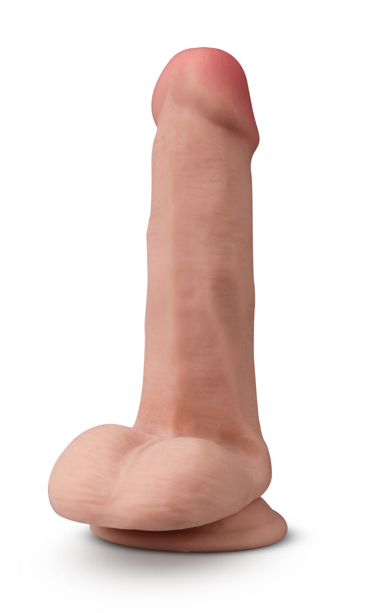 Dr. Skin Plus - 6 Inch Posable Dildo With Balls -  Mocha BL-14907 Dr. Skin Plus - 6 Inch Posable Dildo With Balls -  Mocha BL-14907