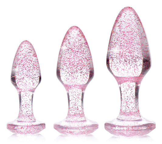 Glitter Gem Anal Plug Set - Pink BTYS-AG587-PNK Glitter Gem Anal Plug Set - Pink BTYS-AG587-PNK