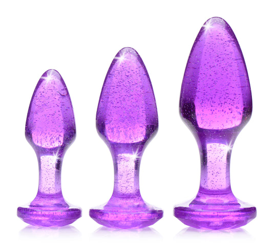 Glitter Gem Anal Plug Set - Purple BTYS-AG587-PUR Glitter Gem Anal Plug Set - Purple BTYS-AG587-PUR