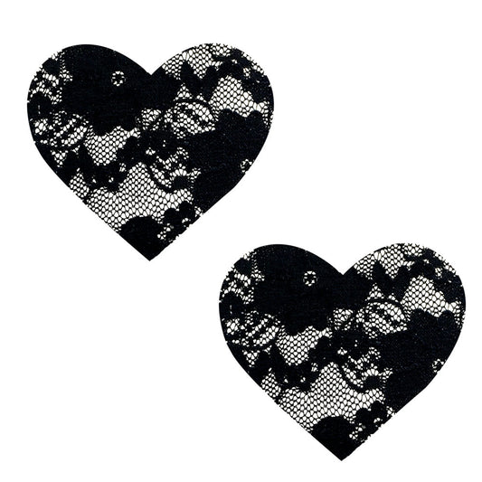 Vogue Black Lace I Heart U Nipztix Pasties NN-BLA-LAC-NS Vogue Black Lace I Heart U Nipztix Pasties NN-BLA-LAC-NS