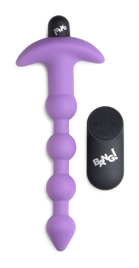 Bang - Vibrating Silicone Anal Beads and Remote Control - Purple BNG-AG614-PUR Bang - Vibrating Silicone Anal Beads and Remote Control - Purple BNG-AG614-PUR