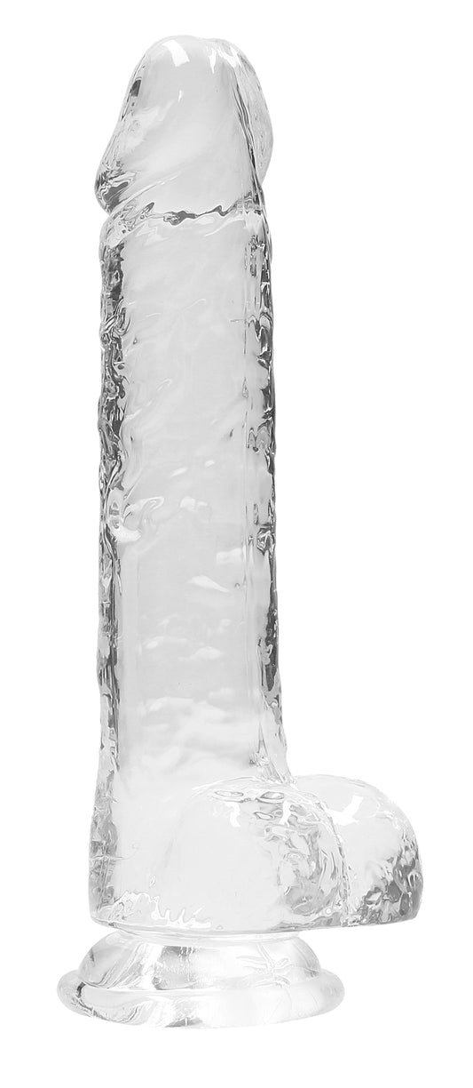 8 Inch Realistic Dildo With Balls - Translucent SH-REA092TRA 8 Inch Realistic Dildo With Balls - Translucent SH-REA092TRA