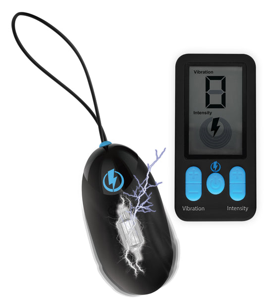 E-Stim Pro Silicone Vibrating Egg With Remote  Control - Black ZE-AG662 E-Stim Pro Silicone Vibrating Egg With Remote  Control - Black ZE-AG662