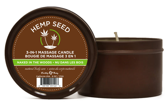 Hemp Seed 3-in-1 Massage Candle - Naked in the Woods - 6 Oz. EB-HSC022 Hemp Seed 3-in-1 Massage Candle - Naked in the Woods - 6 Oz. EB-HSC022