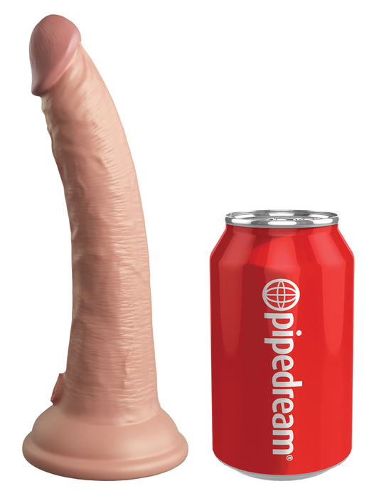 King Cock Elite 7 Inch Vibrating Silicone Dual  Density Cock With Remote - Light PD5777-21 King Cock Elite 7 Inch Vibrating Silicone Dual  Density Cock With Remote - Light PD5777-21