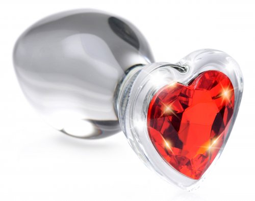 Red Heart Gem Glass Anal Plug - Medium BTYS-AG432-MED Red Heart Gem Glass Anal Plug - Medium BTYS-AG432-MED