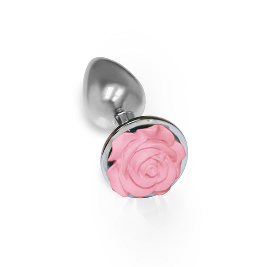 The 9's the Silver Starter Rose Floral Stainless Steel Butt Plug - Rose Pink ICB2643-2 The 9's the Silver Starter Rose Floral Stainless Steel Butt Plug - Rose Pink ICB2643-2