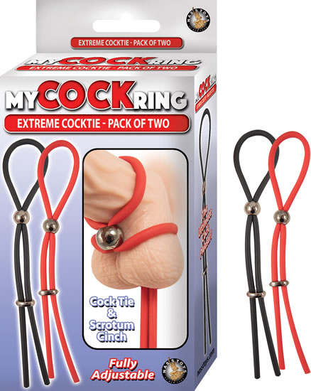 My Cockring Extreme Cocktie-Pack of Two - Black/ Red NW2867 My Cockring Extreme Cocktie-Pack of Two - Black/ Red NW2867