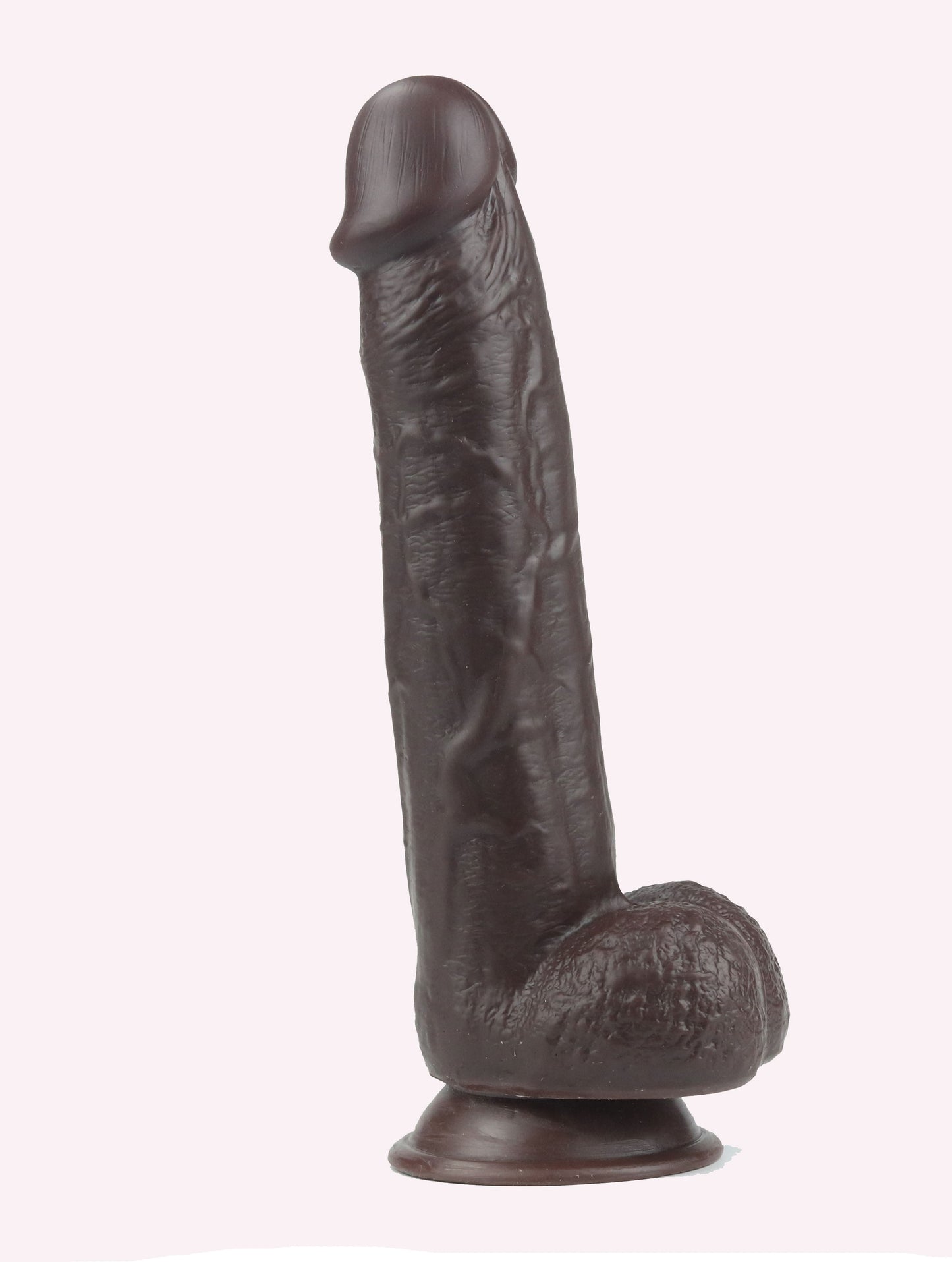 Get Lucky 9 Inch Real Skin Dildo - Dark Brown TMN-GL-0619