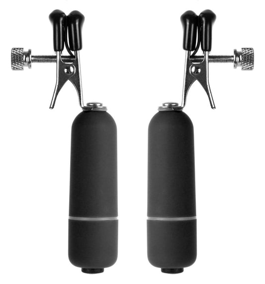 Vibrating Nipple Clamps - Black OU-OU039BLK Vibrating Nipple Clamps - Black OU-OU039BLK