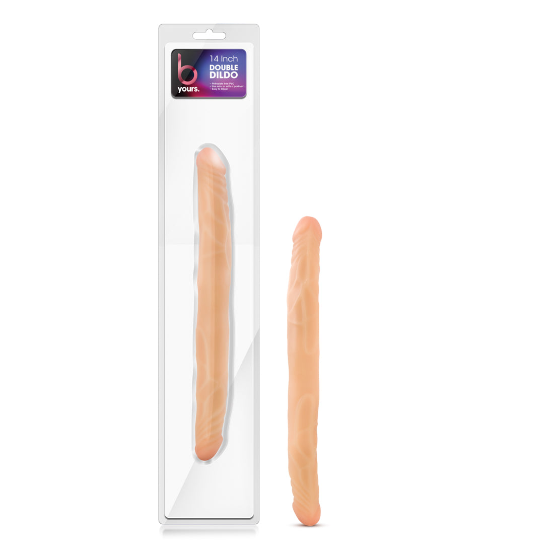 B Yours 14 Inch Double Dildo - Beige BL-29753