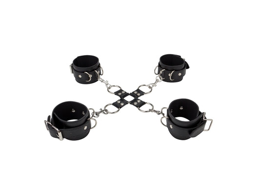 Leather Hand and Legcuffs - Black OU-OU050BLK Leather Hand and Legcuffs - Black OU-OU050BLK
