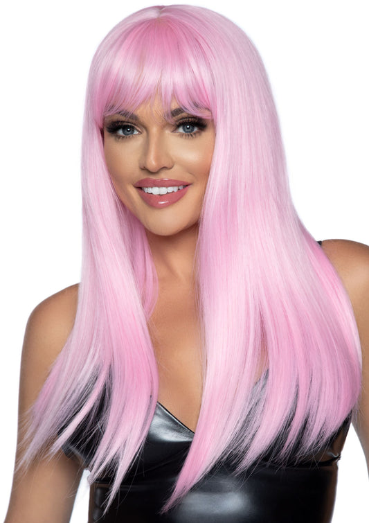 24 Inch Long Straight Bang Wig Pink LA-A2881PK 24 Inch Long Straight Bang Wig Pink LA-A2881PK