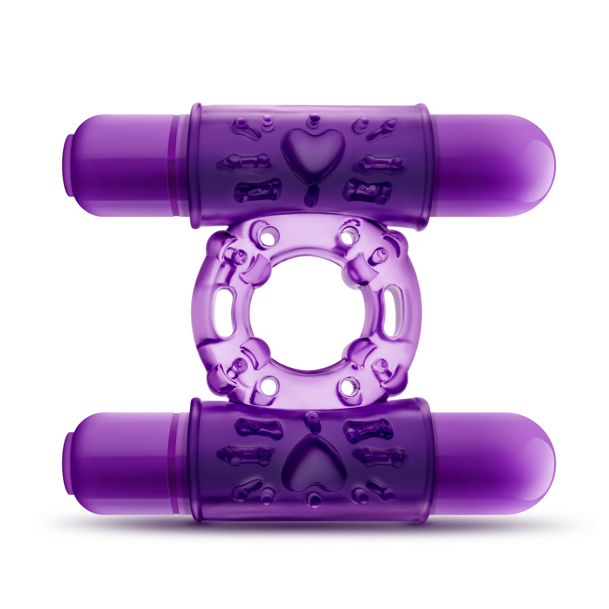 Play With Me - Double Play - Dual Vibrating Cock Ring - Purple BL-77101