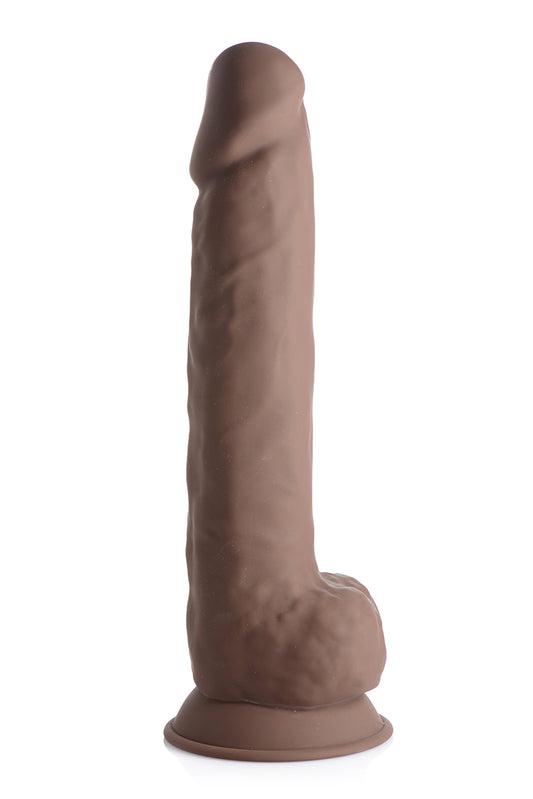 Fleshstixxx 10 Inch Silicone Dildo With Balls - Brown CN-19-0548-11