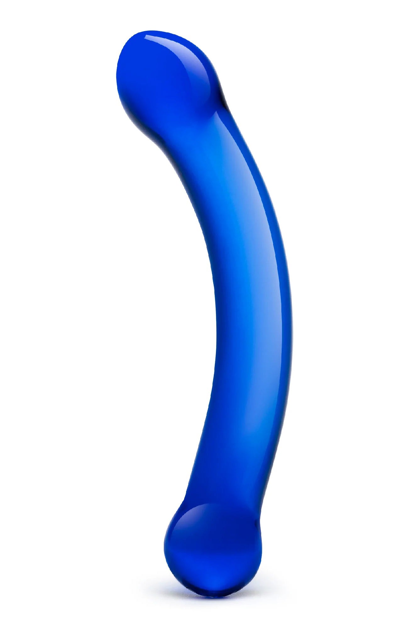 6 Inch Curved G-Spot Blue Glass Dildo GLAS-147