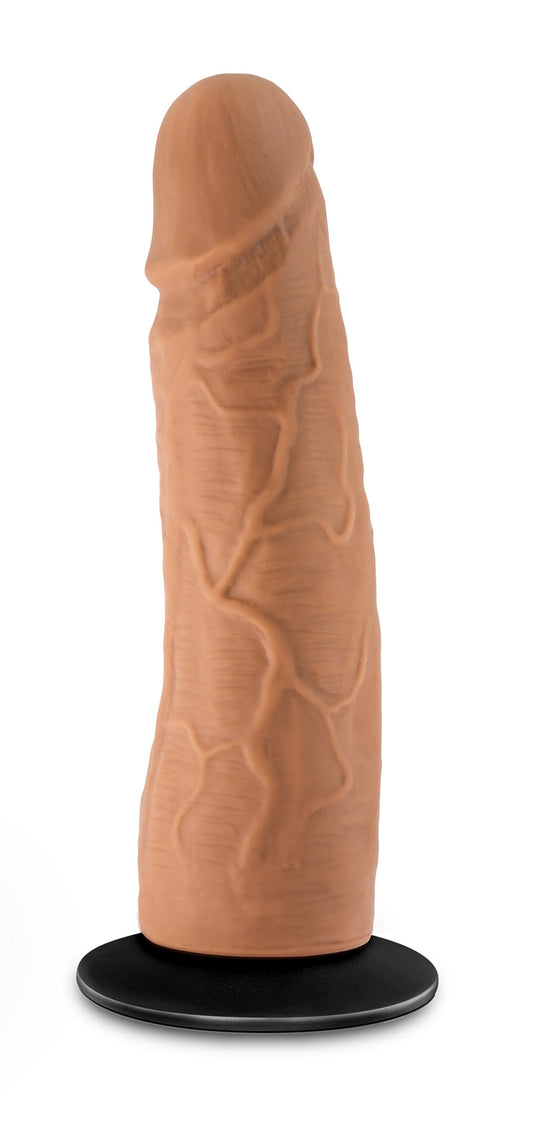Lock on - Dynamite - 7 Inch Dildo With Suction Cup Adapter - Mocha BL-51397