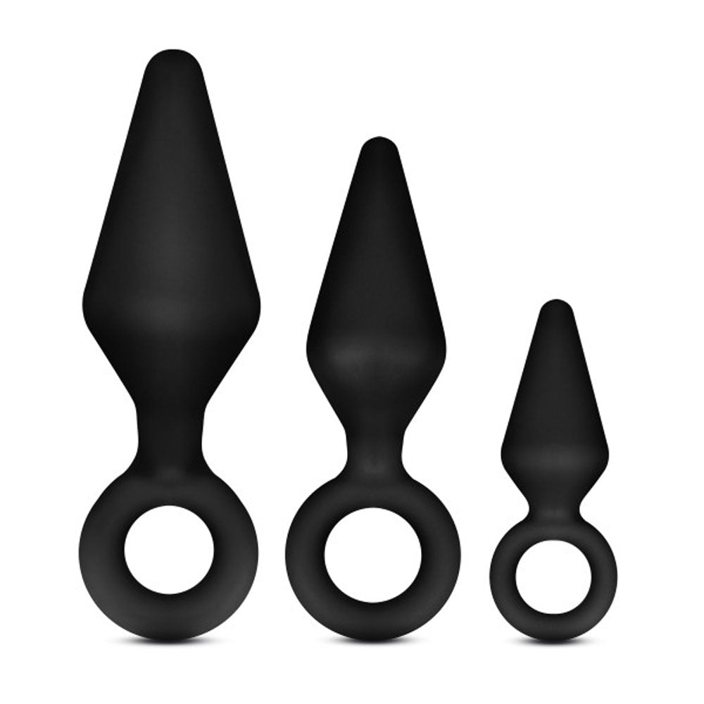 Anal Adventures - Platinum - Silicone Loop Plug  Kit - Black BL-310175