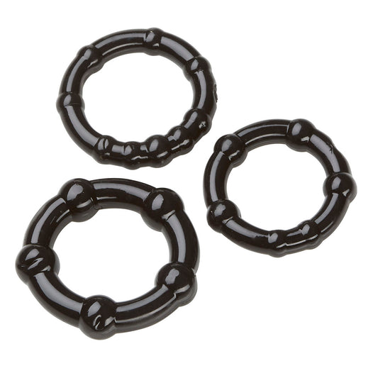 Cockring Combo Beaded - Black WTC63841