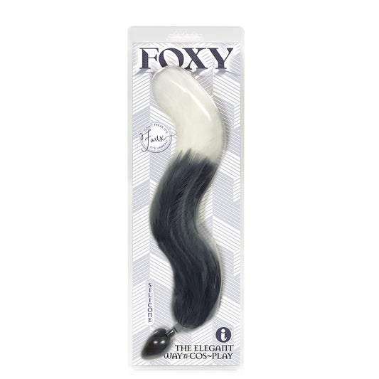 Foxy Fox Tail Silicone Butt Plug - Grey IC1404