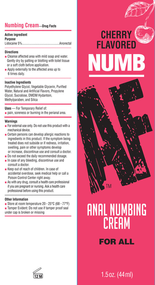 Numb Af - Anal Desensitizer Gel - Cherry -  1.5 Fl Oz LG-BT610