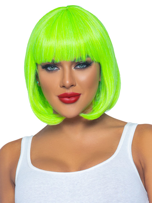 12 Inch Short Bob Wig - Neon Green LA-A2907NGRN 12 Inch Short Bob Wig - Neon Green LA-A2907NGRN